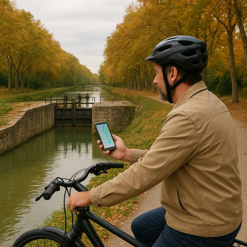 application gps canal du midi à vélo